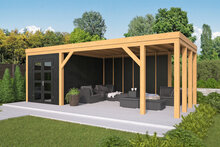 Overkapping Vriezenveen Douglas 750 x 355 cm - Zwart gespoten  