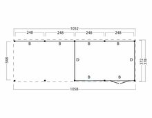 Kapschuur Kiruna, type 3 - 1030 x 378 cm - Zwart gespoten