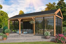 Overkapping Goteborg met zadeldak, type 2 - 813 x 399 cm - Red Class Wood 