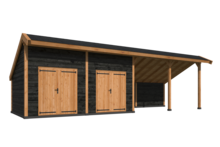 Kapschuur Malmo, type 3 - 1079 x 414 cm - Zwart gespoten