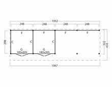 Kapschuur Malmo, type 3 - 1079 x 414 cm - Zwart gespoten
