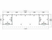 Kapschuur Malmo, type 4 - 1345 x 414 cm - Zwart gespoten