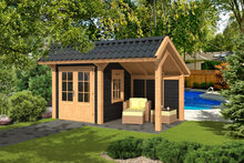 Kapschuur Bergen L, type 3 - 465 x 318 cm - Zwart gespoten Douglas