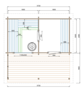 Terras en luifel Saunahuis Jakobstad