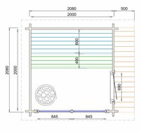 Saunahuis Tampere XS - 40 mm onbehandeld