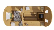 Sauna POD Tolva &Oslash;230 x 400 cm - thermowood 42mm 