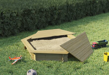 Zandbak Zeskant met deksel L175 x B175 x H30 cm