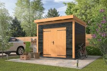 Tuinberging&nbsp;Almelo Douglas&nbsp;300 x 300 cm &ndash; Zwart ge&iuml;mpregneerde wanden