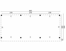 Overkapping Rijssen Douglas 900 x 400 cm - Zwart Ge&iuml;mpregneerd