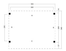 Kapschuur Economy basispakket Red Class Wood 400 x 300 cm