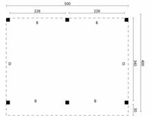 Overkapping Rijssen Douglas 500 x 400 cm - Zwart Ge&iuml;mpregneerd