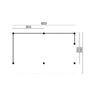 Kapschuur Goor 600 x 390 cm Douglas - Overkapping Blanke wanden