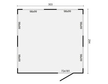 Houten kiosk Moose 303x294 cm &ndash; compacte kiosk met punt dak