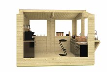 Houten kiosk Moose 303x294 cm &ndash; compacte kiosk met punt dak