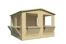 Houten kiosk Moose 303x294 cm &ndash; compacte kiosk met punt dak