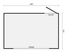 Houten verkoopkraam Dancer 299x197 cm &ndash; kiosk van ge&iuml;mpregneerd hout
