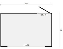 Houten marktkraam Vixen 266x175 cm &ndash; kiosk van ge&iuml;mpregneerd hout
