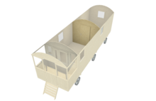 Tussenwand met deur t.b.v. pipowagen