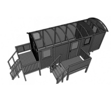 Tussenwand met deur t.b.v. pipowagen