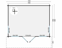 Blokhut Yorick maatvoering