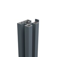 Paal-set tbv schermhoogte 60 cm, lengte 124 cm, antraciet