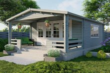 Blokhut Wigan zilvergrijs