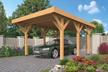 Houten Carport Lemmer Douglas Fijnbezaagd 450 x 600 cm - Plat dak