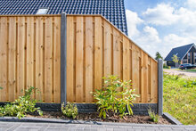 Tuinscherm grenen groen ge&iuml;mpregneerd 21-planks (19 + 2) Enschede 180/90 x 180 cm verloop