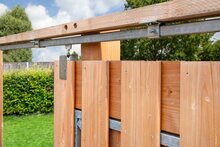 Tuinpoort schuifsysteem Red Class Wood 130 x 195 cm
