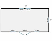 Pipowagen 720 x 328 cm - Zigeunerwagen Dan
