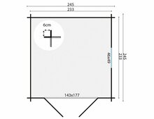 Blokhut Valery maatvoering