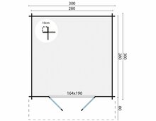 Blokhut Perlund maatvoering