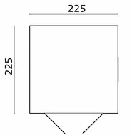 Tuinhuisje Hugo 225 x 225 x 220 cm Ge&iuml;mpregneerd Wanddikte 16 mm - Tuinkast