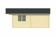 Blokhut Niedersachsen 500 x 598 cm + Voorluifel 115 cm - Tuinhuis