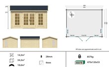 Blokhut Arne maatvoering