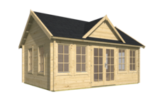 Blokhut Clockhouse Trevor  vooraanzicht