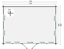 Blokhut Clockhouse Trevor maatvoering