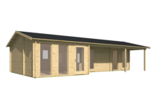 Blokhut Letterkenny vooraanzicht