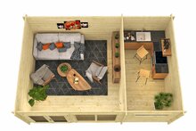 Blokhut Flow bovenaanzicht