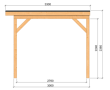 Overkapping Zoutelande Red Class Wood 750 x 330 cm
