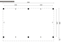 Overkapping Zoutelande Red Class Wood 500 x 330 cm 
