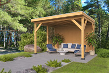 Overkapping Zoutelande Red Class Wood 400 x 330 cm