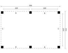 Overkapping Renesse Red Class Wood 500 x 313 cm