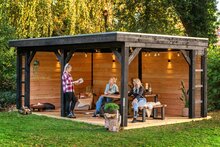 Overkapping Rijssen Douglas 500 x 400 cm - Zwart Ge&iuml;mpregneerd