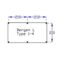 Kapschuur Bergen L, type 1 - 465 x 318 cm - Douglas