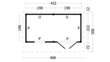 Kapschuur Bergen L, type 4 - 465 x 318 cm - Blank Douglas
