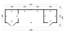 Kapschuur Bergen L, type 12 - 880 x 318 cm - Blank Douglas