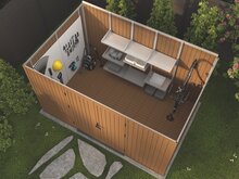 NewTechWood berging met dubbele deur 344 x 210 cm Teak