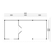 Overkapping Nijverdal Douglas 900 x 500 cm - Zwarte wanden