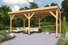 Overkapping Zoutelande Red Class Wood 600 x 333 cm - DHZ plat dak